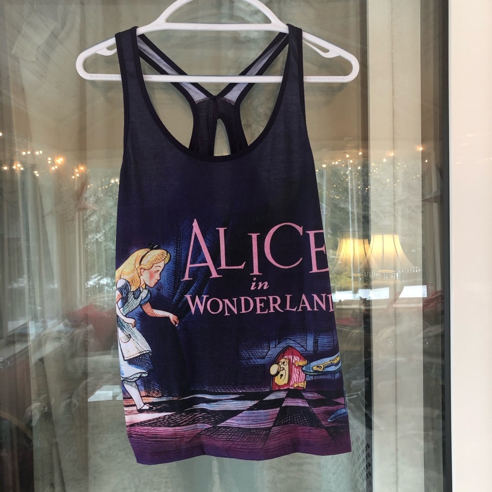 Alice in Wonderland racer back tank top